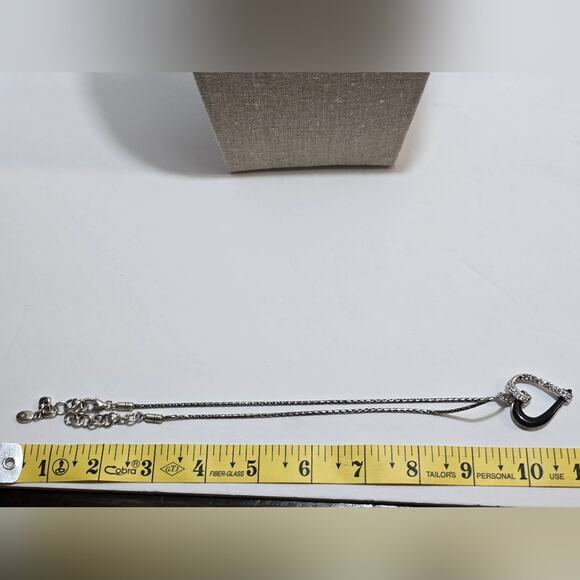 Brighton Awakened Vintage Retired Black and Crystal Jeweled Heart Necklace - Picture 6 of 6